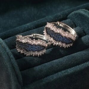 Elegant Vintage Boho Hoop Earrings with Square Synthetic Zirconia Wrap